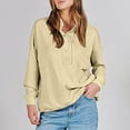 thumbnail image 2 of Kaemgyyd Sweatshirts for Womens Long Sleeve Lapel V Neck Solid Color Oversized Tops Button Casual Basic Pullover, 2 of 7