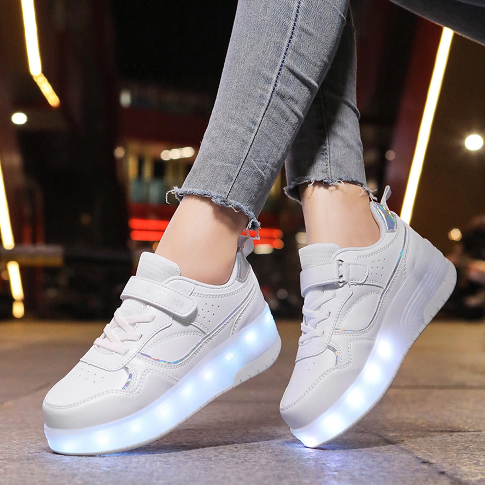 HZLPFO Toddler Tennis Shoes Girl Toddler Light Up Shoes Girls Boys Led  Flashing Lightweight Tennis Walking Sneakers for Big Kid and Little Kid( White,Size 13.5) - Walmart.com