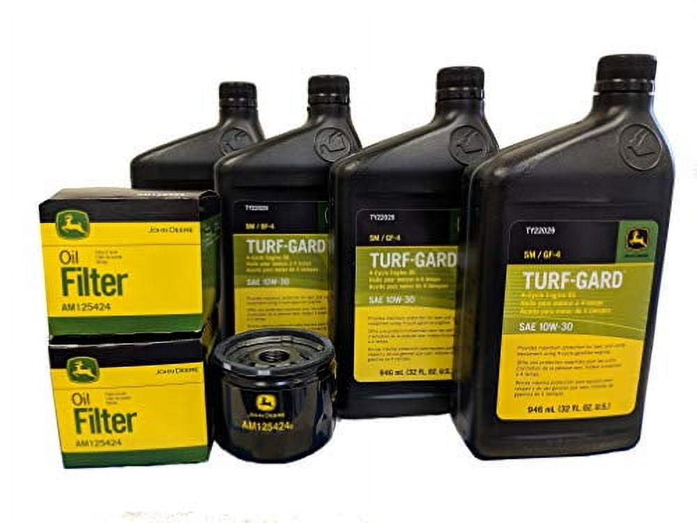 John Deere Turf-Gard Original Equipment Oil Change Kit 4-Cycle Engine Oil 10W-30, 32 fl oz (4 Pack)