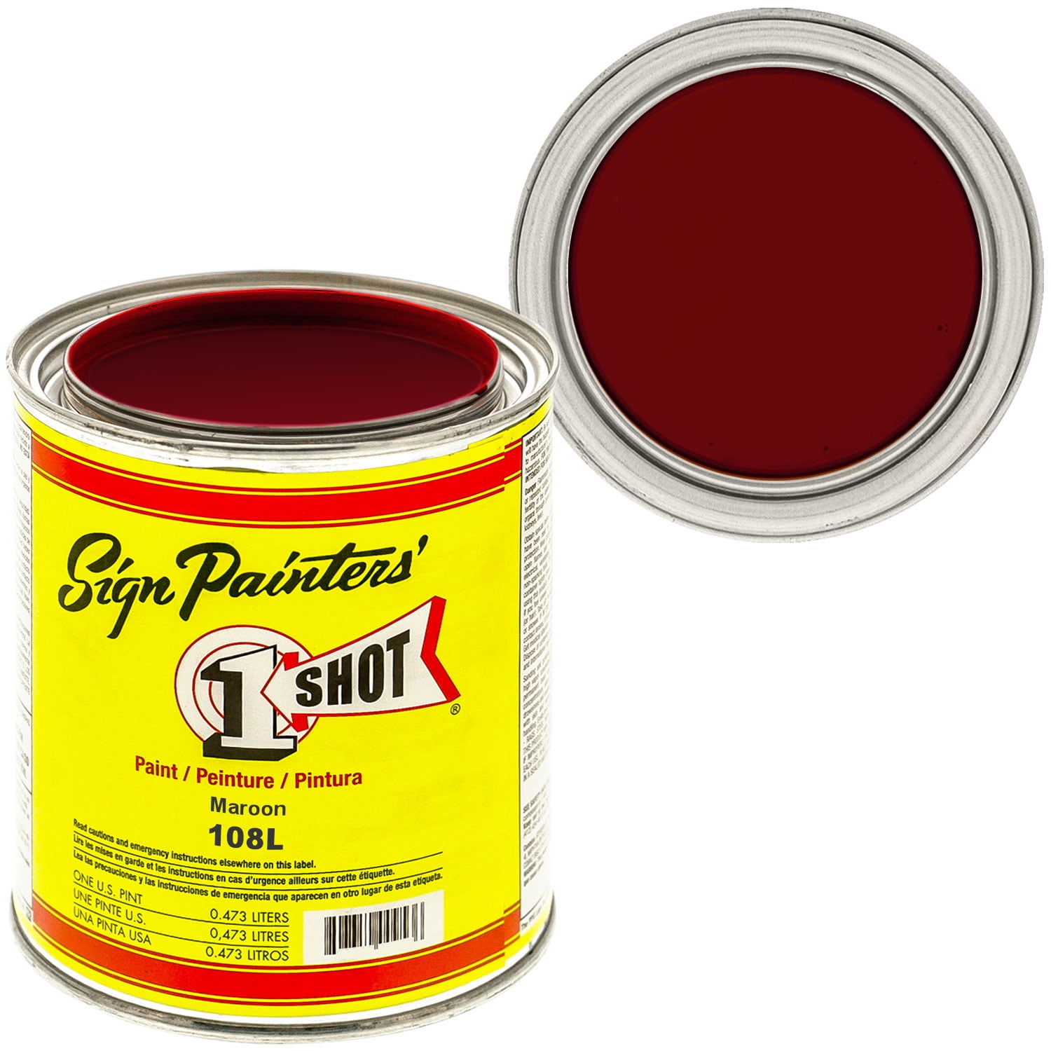 1 Shot Lettering Maroon Pinstriping Lettering Enamel Paint Pint Walmart Com