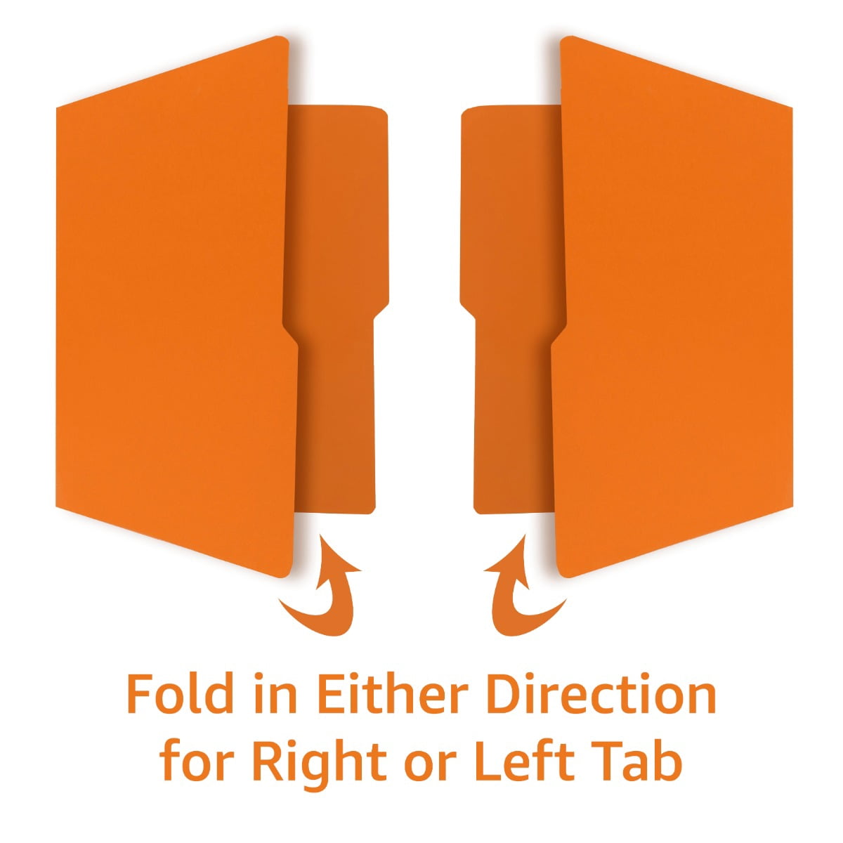 UOFFICE File Folder Letter Size 1/2 Cut Tab 100 Pack Deep Orange