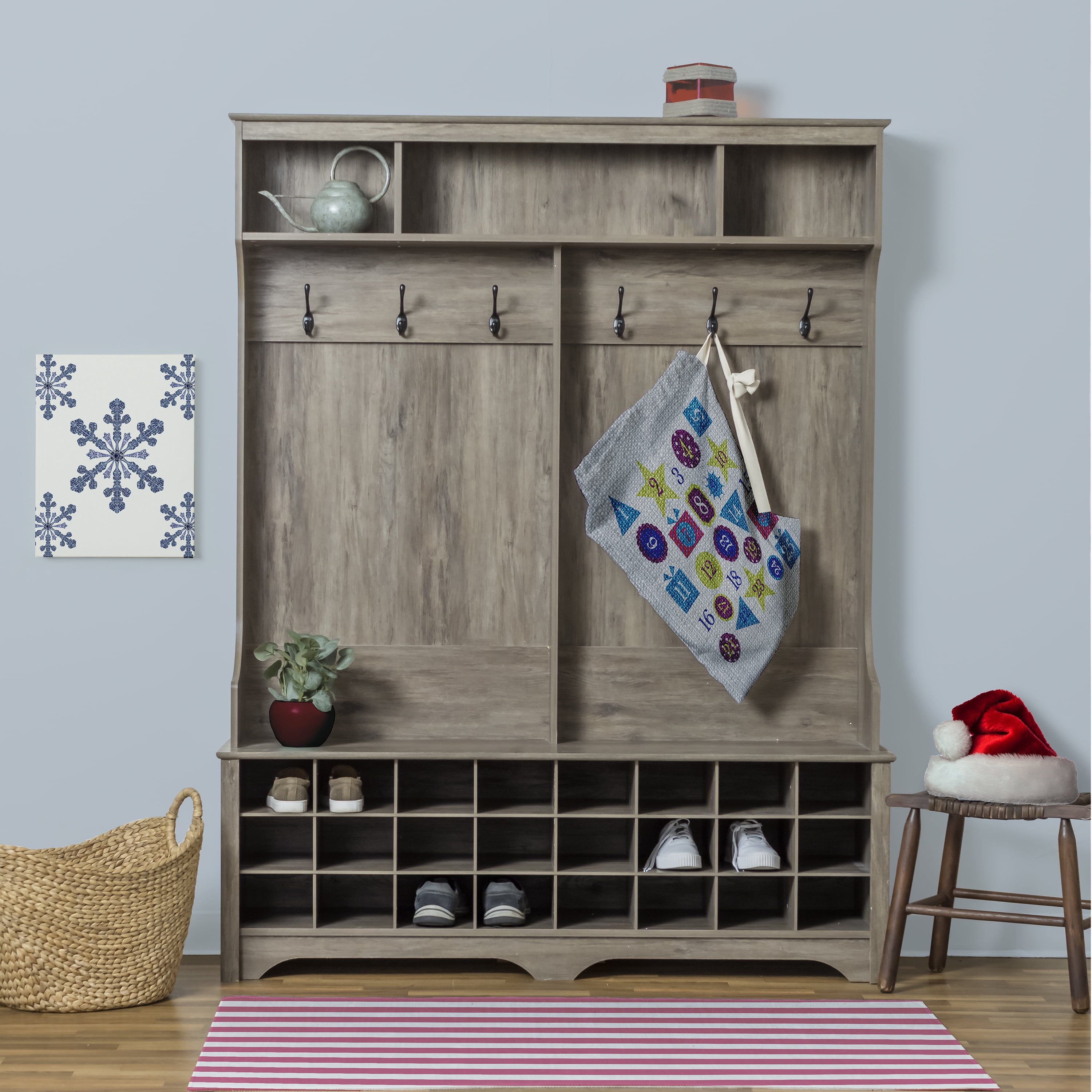 Simply Daisy Canvas Advent Calendar 28 x 36 inch Grey Laundry Bag