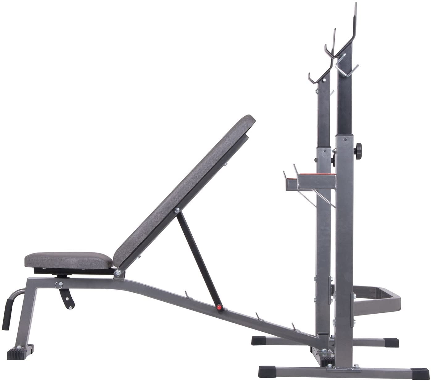 Body Champ Two Piece Set Olympic Weight Bench with Squat Rack PRO3900 GREY