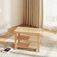 thumbnail image 4 of EDX 3 Tier Bamboo Shoe Rack Bench, 11.3'' x 19.7'' x 18'' Storage Seat Organizer with 286lb Capacity for Entryway, Bedroom and Living Room, Wood, 4 of 10