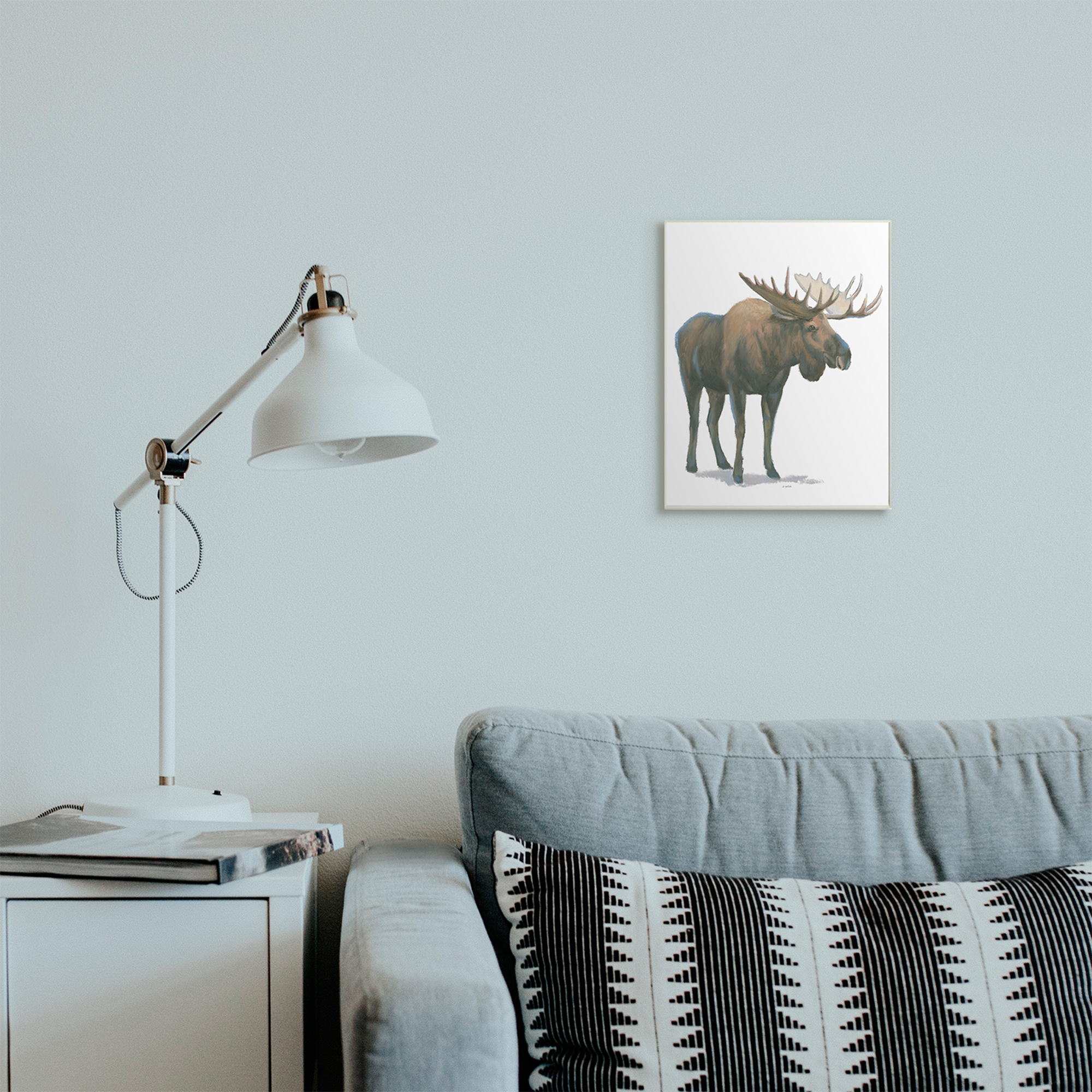Stupell Industries Minimal Northern Moose Wild Woodland Animal Wall Plaque, 10 x 15, Design by James Wiens