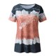thumbnail image 4 of Moda mujer verano Sexy gradiente estampado Regular cuello redondo mujeres manga corta Top Fridja  zx759, 4 of 4