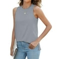 thumbnail image 4 of yillto Women Tank Tops Sleeveless Crewneck Causal Loose Basic Outfits Side Split Summer Tee Shirts, 4 of 6