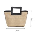 thumbnail image 4 of Bolso de hombro Retro coreano bolso de mano de paja tejido a mano para playa de verano para mujer, 4 of 6