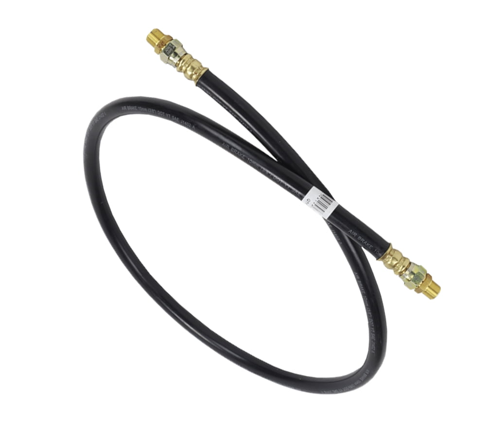 Air Brake Hose Assembly 60" x 3/8"-18 for Semi Trucks | 3/8" ID 3/8" NPT 225 PSI 2 Swivel DOT FMVSS106 SAE J1402 | Replaces 16460 161SW6066 146560 40122-60 453360 M5LS6660 SNV453360