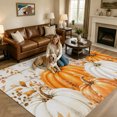 thumbnail image 2 of Area Rugs 5'x7', Orange White Pumpkin Fall Carpet Runner Indoor Outdoor Rugs Home Decor Aesthetic, Thanksgiving Eucalyptus Wood Non Slip Mats Washable Accent Rug for Living Room Bedroom, 2 of 8
