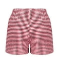 thumbnail image 4 of Women's Boxer Shorts Summer Gingham Striped Drawstring Pajama Lounge Shorts With Pockets Trendy Cute Beach Bottoms, 4 of 6