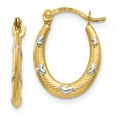 thumbnail image 1 of 14k Yellow Gold Oval Heart Hoop Earrings Love, 1 of 6
