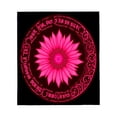 thumbnail image 2 of Vibrant Pink Flower Design Flannel Blanket - Soft Cozy Durable for Sofa Travel Bed & Chair - Mystical Patterns on Dark Background, 2 of 5