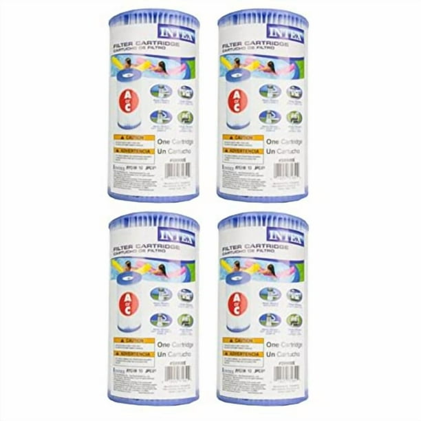 Cartucho de filtro de piscina Intex 29000E tipo A 8x4,25 (paquete de 4)
