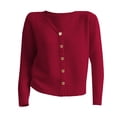 thumbnail image 4 of Kaondbfi Cardigan for Women, V Neck Long Sleeved Cardigan Loose Fitting Sweater Knitwear Women's Winter Coat, 4 of 5