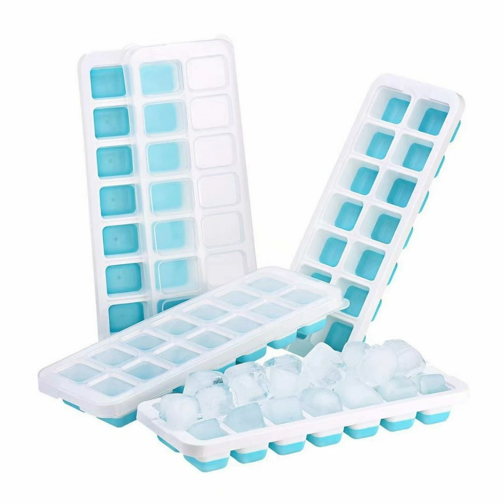 4 pieces TOPELEK ice cube mold, Easy removal of ice cube molds, 14 ice