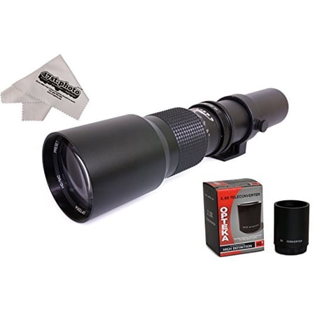 Opteka 500-1000mm Preset Telephoto Lens with Cloth for Panasonic Lumix DMC GM5, GH4