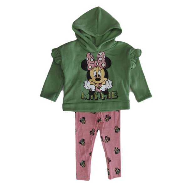 Disney Olive Minnie Mouse Fleece Hoodie Leggings Outfit Little Girls Walmart Com Walmart Com
