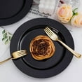 thumbnail image 6 of 100PCS Black Plastic Plates, Black Disposable Plates for 50 Guests, 50 Dinner Plates 10.25 inch and 50 Dessert Plates 7.5 inch for Party, Graduation, Wedding, 6 of 6