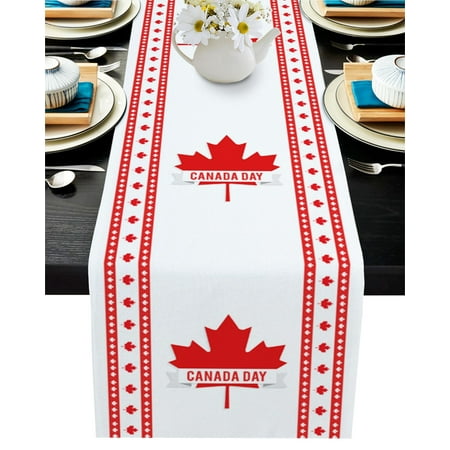 

Canada Flag Vintage Texture Multi Rustic Table Runner Home Dining Room Decor Table Cloth Wedding Christmas Party Table Runners -72x13 inches