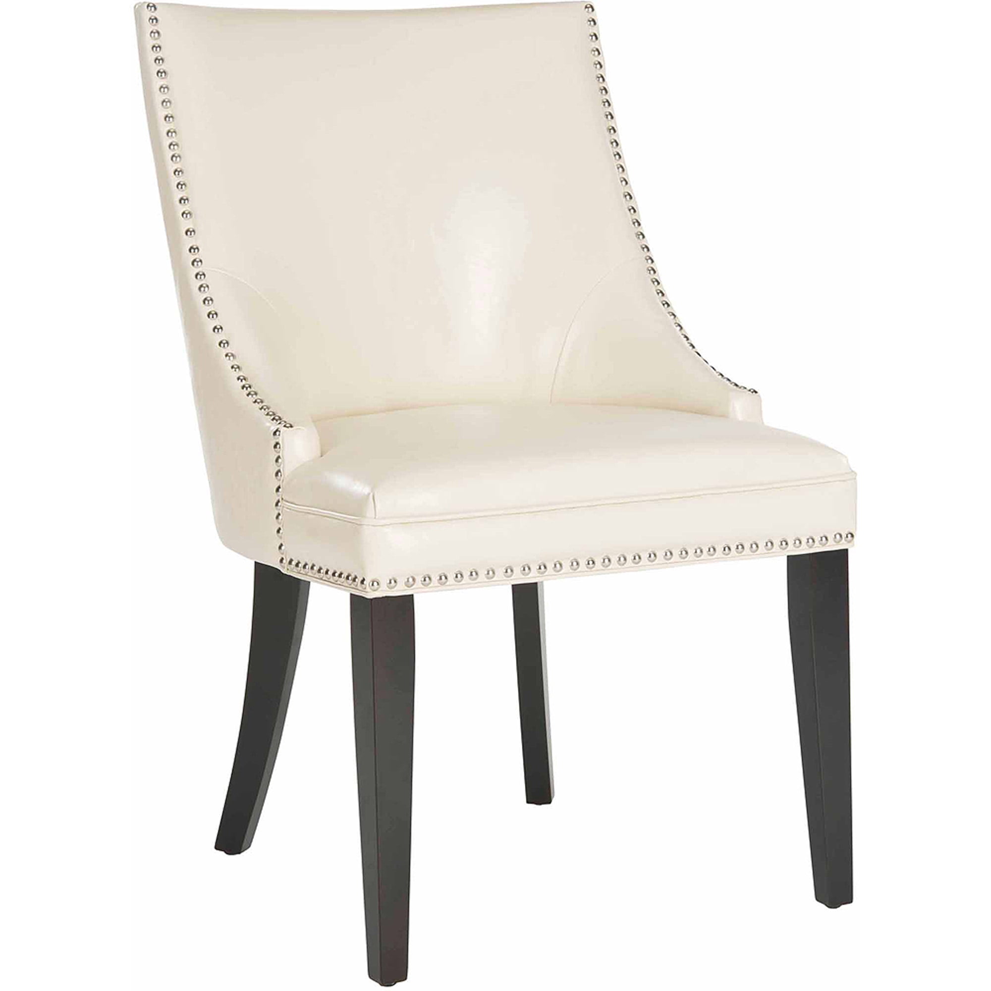 SAFAVIEH Afton Faux Leather Side Chair, Set of 2, Off-White/Black