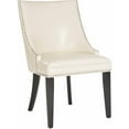 thumbnail image 4 of SAFAVIEH Afton Faux Leather Side Chair, Set of 2, Off-White/Black, 4 of 5