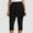 Black, variant on Womens High Waisted Skirted Leggings with Flared Hem Tight fit Solid Color Capri Pants Tummy Control Workout Pants