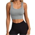 thumbnail image 2 of Sentmoon Camisole à Col Rond Sans Manches Décontractée Hauts pour Femmes Été Couleur Unie Coupe Régulière Blouse pour Femmes pour Sortir et Concert Gris G, 2 of 7