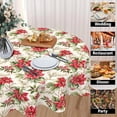 thumbnail image 5 of Christmas Tablecloth Round 60 Inch Grey Green Winter Table Cloth Washable Snowman Snowflake Trees Decorative Outdoor Table Cover for Kitchen Dining Holiday Party Picnic Indoor Home Decor, 5 of 6
