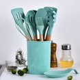 thumbnail image 1 of Silicone Wood Turner Soup Spoon Spatula Brush Scraper Pasta Server Egg Beater Kitchen Cooking Tools Kitchenware, 1 of 3