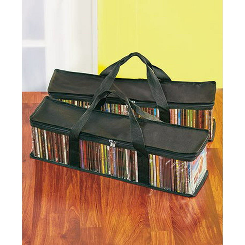 Sets of 2 Media Storage Bags Black CD Bags