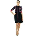 thumbnail image 2 of Bimba Rayon Ladies Elegant Mini Dress 3/4th Sleeve Boho Chic Trendy Mini Dress, 2 of 8