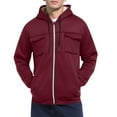 thumbnail image 5 of OGLCCG Men's Sherpa Lined Hoodie Jacket Winter Warm Midweight Zip Up Hooded Sweatshirt Jackets with Pockets Casual Thick Fleece Coats,XXXL,Wine, 5 of 8