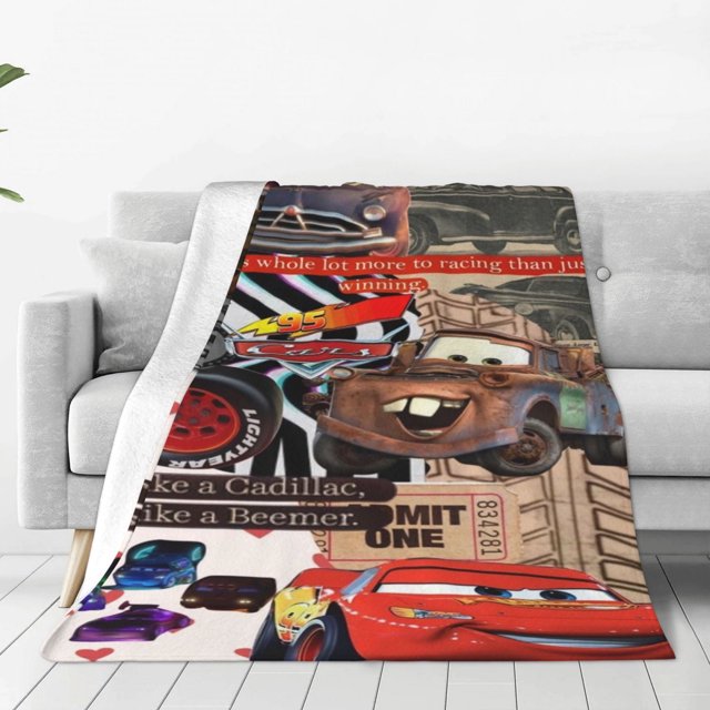 Manta de Cars Lightning Mcqueen, ligera, acogedora, para sofá cama, de franela súper suave, de microfibra, para viajes, para todas las estaciones, para adultos y niños, 40 x 30 pulgadas
