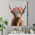 thumbnail image 4 of Qisvanset Highland Cow Flowers Sunglasses Canvas Wall Art 15.75x11.81 Inches, 4 of 8