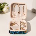 thumbnail image 6 of Peacock Travel Portable Square Jewelry Box Earring Necklace Bracelet Organizer Storage Display Case Holder Stand Box Display, 6 of 6