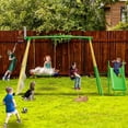 thumbnail image 3 of Shengchao Trade Metal Kids Swing Sets with Heavy Duty Outdoor A-Frame, 2 Swings, 3 of 13