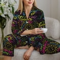 thumbnail image 6 of Hirioo Color Summer for Women's Pajama Sets 2 Piece Pjs Women's Long-Sleeved Pajama Set Button Down Sleepwear,S-XXL-Medium, 6 of 7