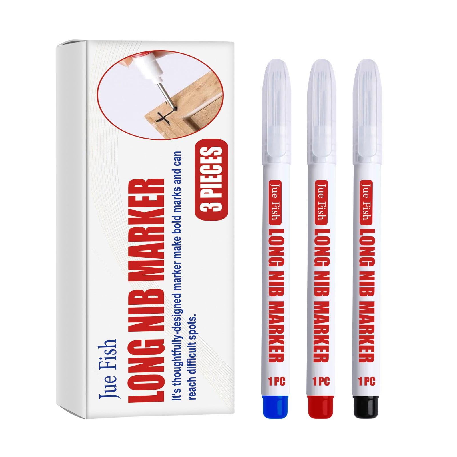 Refrigerator Storage Long Head Marker Pen Wooden Precision Marker Pen Extended Special Oil-based Marker Pen