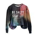 thumbnail image 2 of Clothing 2025 Sweatshirt for Women Be Stay Lit Sweatshirt for Women Loose Fit Sayings Shirt Gifts for Women Oversized Sweatshirt for Women Black L, 2 of 4
