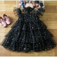 thumbnail image 4 of Solid Tulle Fairy Princess Fly Sleeve Star Sequined Dress., 4 of 5