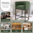 thumbnail image 5 of ClinQ Counter Height Bar Stool Set of 4, 26 in Fabric Upholstered Seat, Metal Legs for Indoor Dining Room and Kitchen Island, Green, 5 of 5