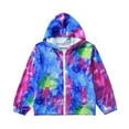 thumbnail image 2 of ATOGUTA Boys Girls fall Jacket Tie-Dye Jacket Zipper Hooded Windproof Coat Clothes Blue, Size 1T-6, 2 of 6