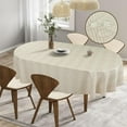thumbnail image 5 of Cream Oval Tablecloth for Oval Table Smaller Than 54 x 114 inches, Waterproof Table Cloths for Dining Room Indoor Outdoor Table Cloth - 60x120in, 5 of 6