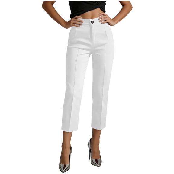 Summer Capri Pants,Capris for Women Trendy High Waisted Loose Straight Leg Stretchy Capri Cropped Pants with Pockets