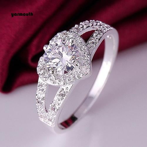 Anillo De Plata De Ley 925 Con Forma De Corazón De Amor Joyería De Boda Para Mujeres Gao Jiahui unisex