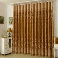 thumbnail image 2 of Amidoudou 1 Pair European Double Layer Curtains for Living Room Flower and Leaf Curtains for Bedroom (Coffee,54x84 Inch), 2 of 3