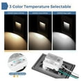 thumbnail image 2 of 3CCT 120V LED Step Lights, 3.5W 65lm, 5%-100% Dimmable Stair Lights, Indoor Outdoor Step Lights, CRI90+ ETL, Aluminum, Vertical, 3000K/4000K/5000K Selectable, Oil Rubbed Bronze, 6 Pack, 2 of 7