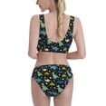 thumbnail image 3 of Xecao Dinosaur for Two-Piece Swimsuit for Women - a sporty, high-waisted bathing suit perfect for the beach, parties, or surfing adventures, 3 of 8