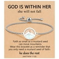 thumbnail image 3 of Top-kevin Silver Gold Move Mountains-Mustard Seed Link Bracelet Catholic Christian Easter Christmas Birthday Gifts for Women Her, 3 of 11